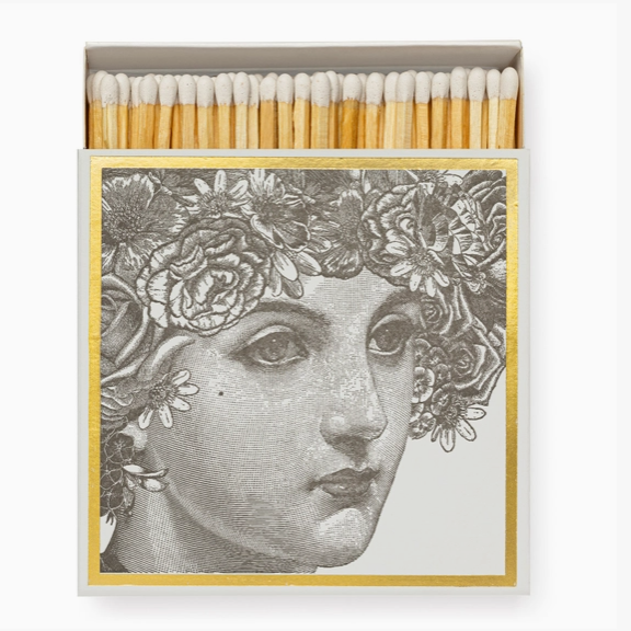 Lady: Luxury safety matchbox with an illustrated lady design
