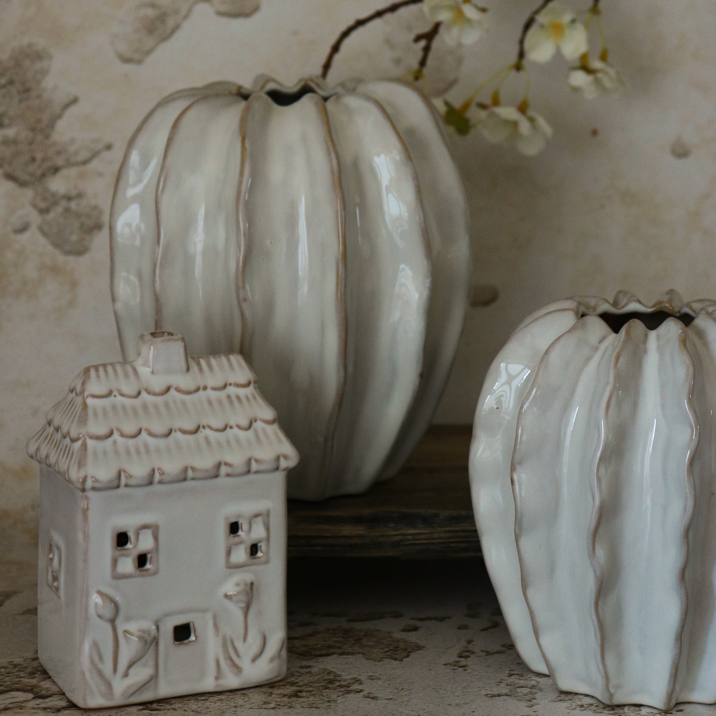 White Ceramic Pod Vase