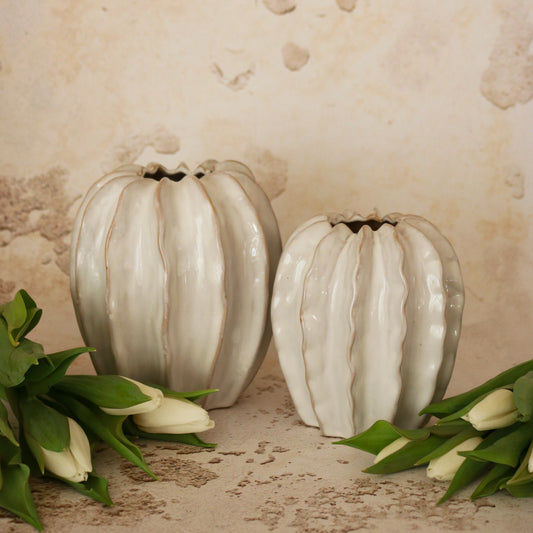 White Ceranic Pod Vase