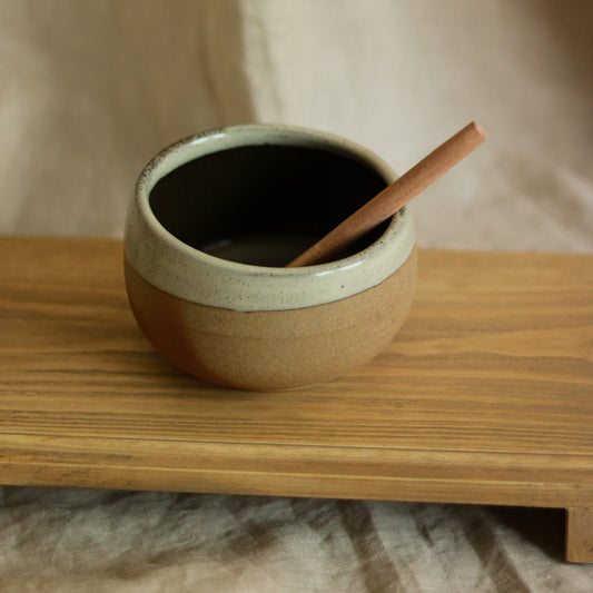 Stoneware Dip Bowl with Spoon