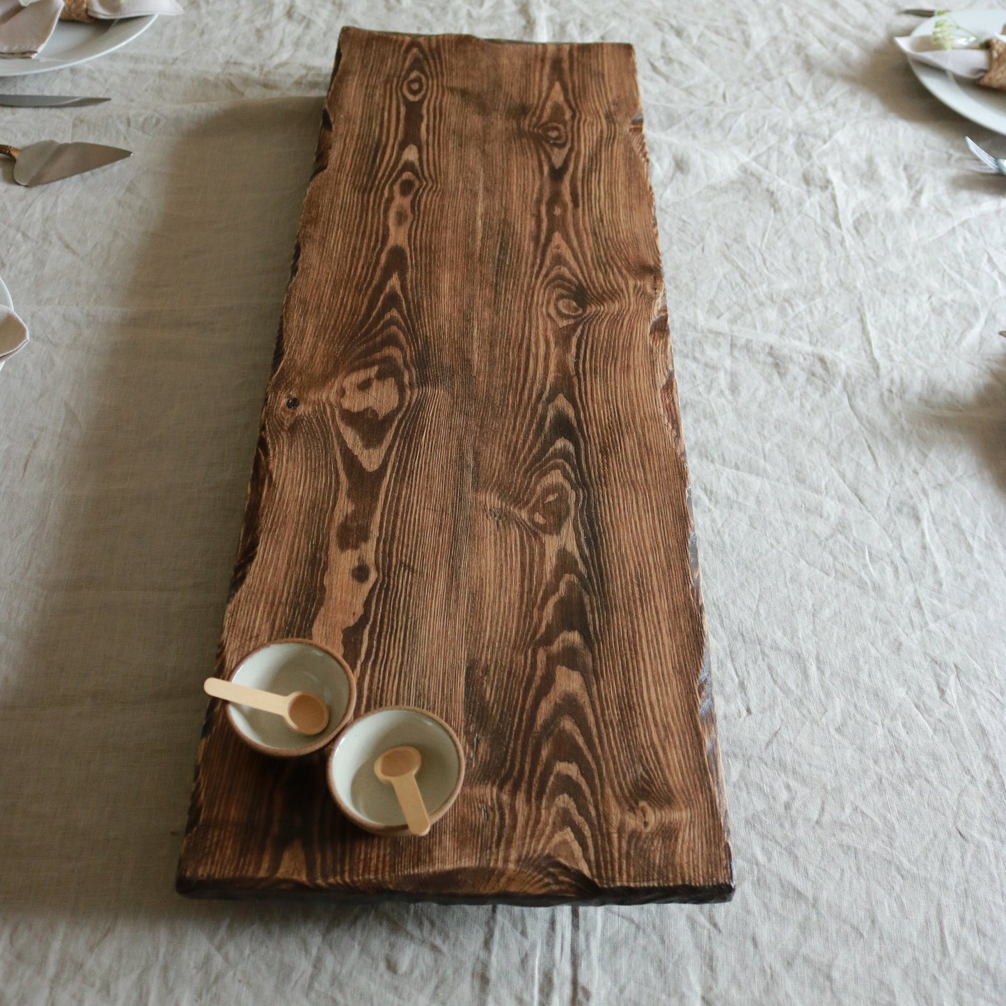 Hand crafted serving board-Dark Rustic