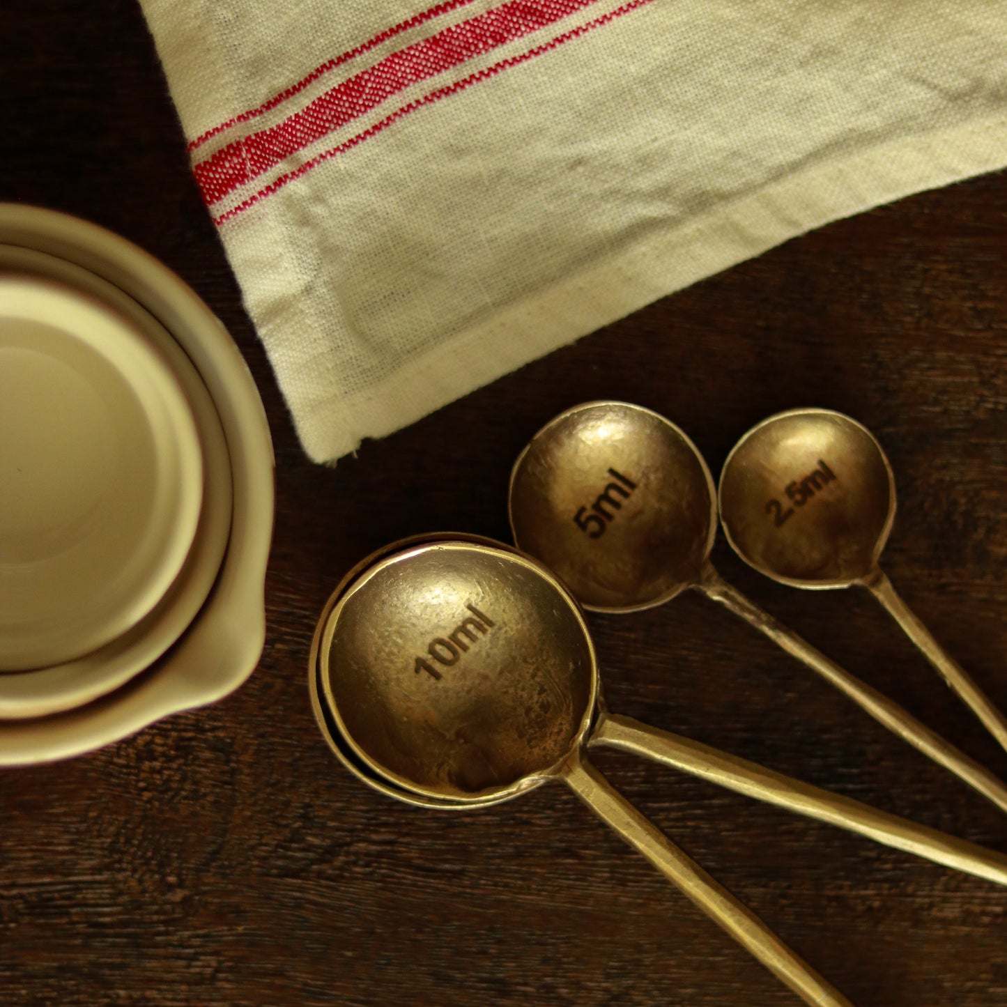 Brass Finish Iron Measuring Spoons – Set of 4