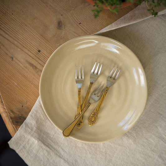 Antique Style Brass Cake Forks- set of 4