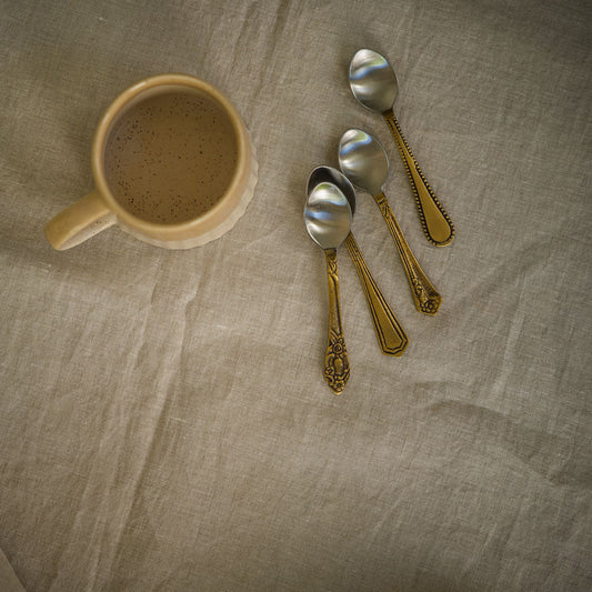 Antique Style Brass Teaspoons-Set of 4