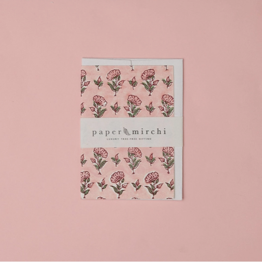 Block Printed Greeting Card- Blush