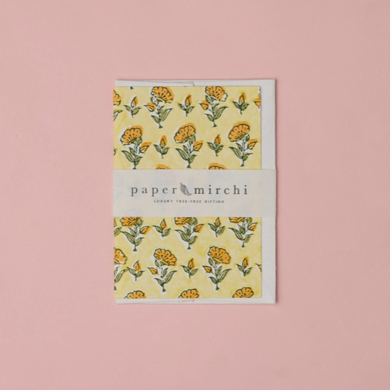 Block Printed Greeting Card- Sunshine