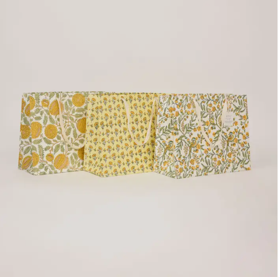 Block Printed Gift Bag-Sunshine (large)