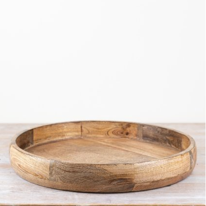 Wooden round tray 40cm — rustic serving tray by The Rustic Barn Company