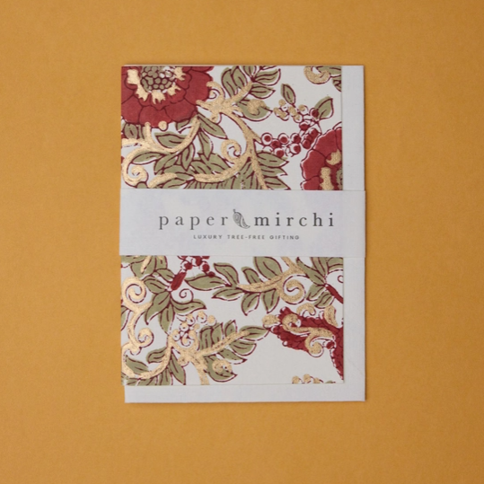 Block Printed Gift Card - Red