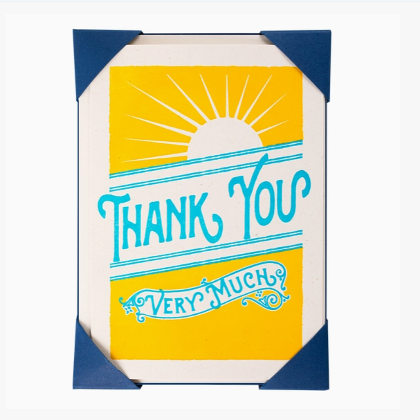 Sunburst: Pack of five thank you cards with envelopes featuring a colourful sunburst design