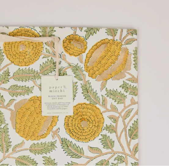 Block Printed Gift Bag-Sunshine (large)