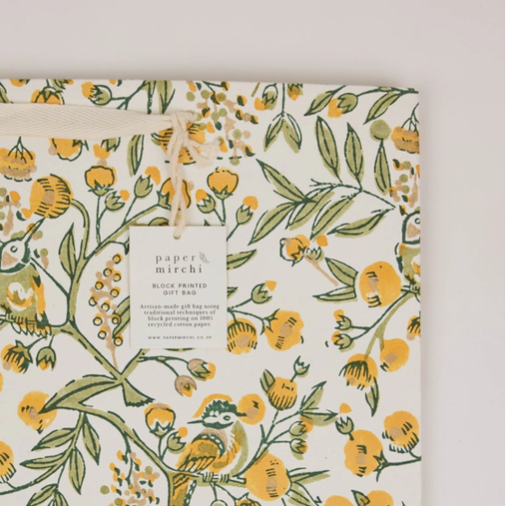 Block Printed Gift Bag-Sunshine (large)