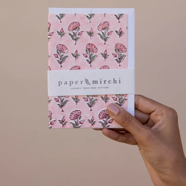 Block Printed Greeting Card- Blush