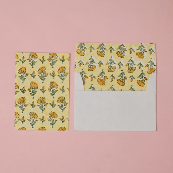 Block Printed Greeting Card- Sunshine