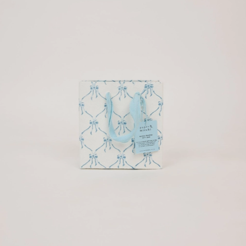 Block Printed Gift Bags - Yellow/Blue (small)