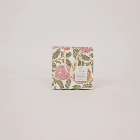 Block Printed Gift Bag - Blush (small)