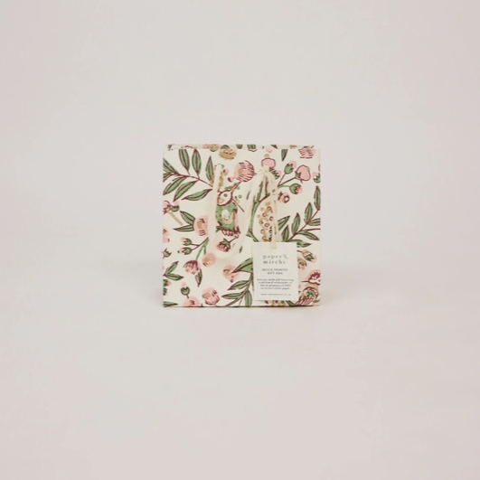 Block Printed Gift Bag - Blush (small)