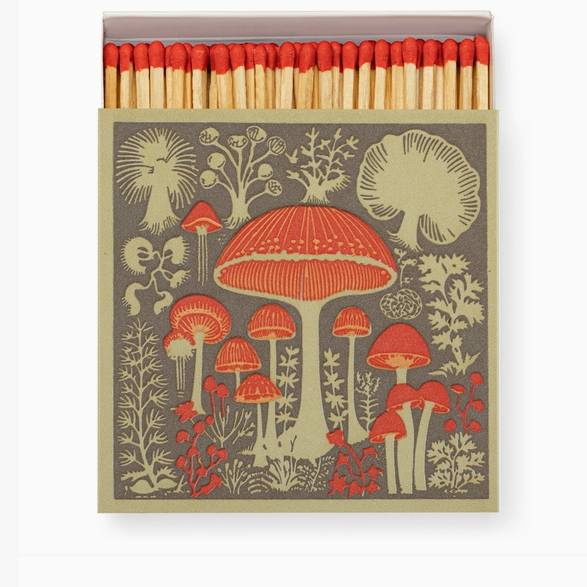 Mushroom: Luxury safety matchbox with a woodland mushroom design
